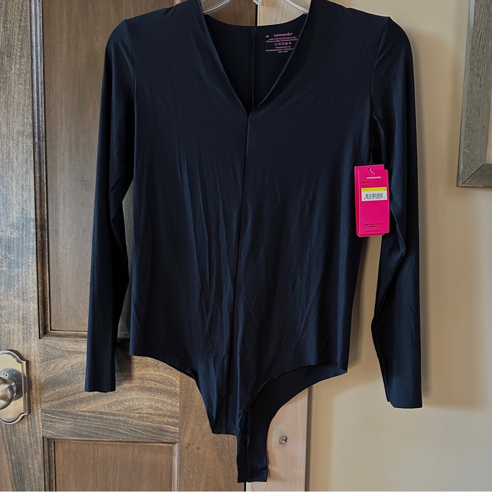 Commando Black Long Sleeve Bodysuit Size Medium